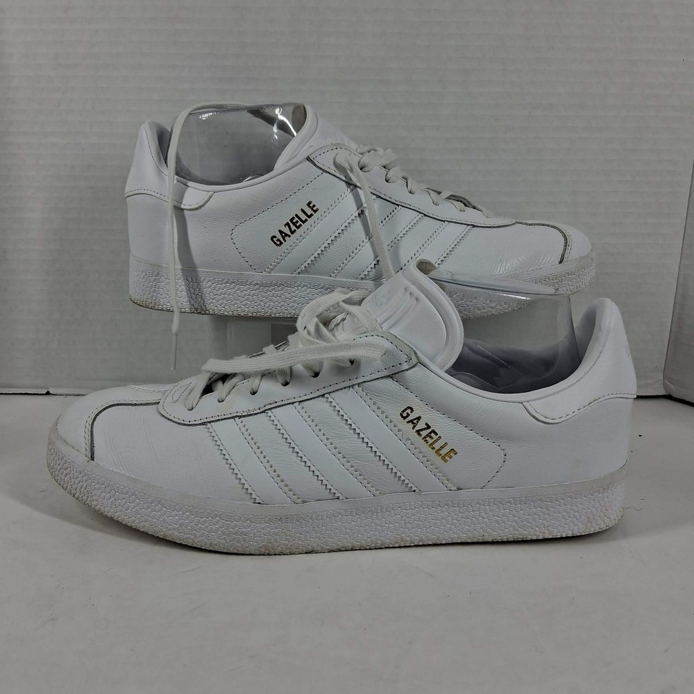Adidas Gazelle White Leather Low‎ Top Sneakers Mens 7.5 BB5498